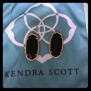 Kendra Scott black and gold earrings